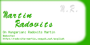 martin radovits business card